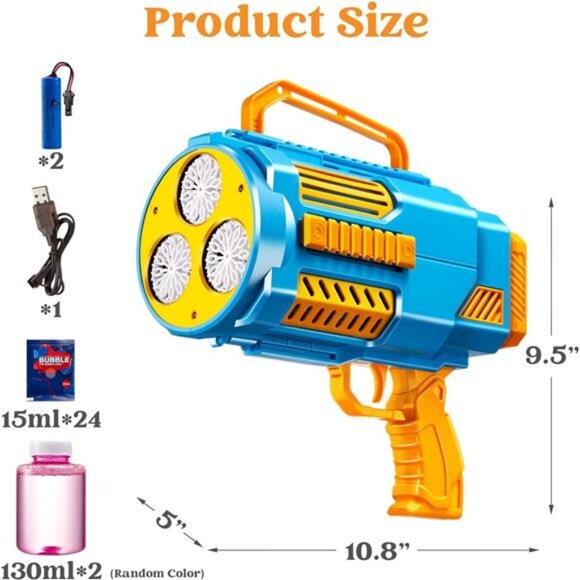 Sloosh Bubble Gun Toy, 10000+ Bubbles, No Dip Automatic Bubble Machine - Picture 7 of 7
